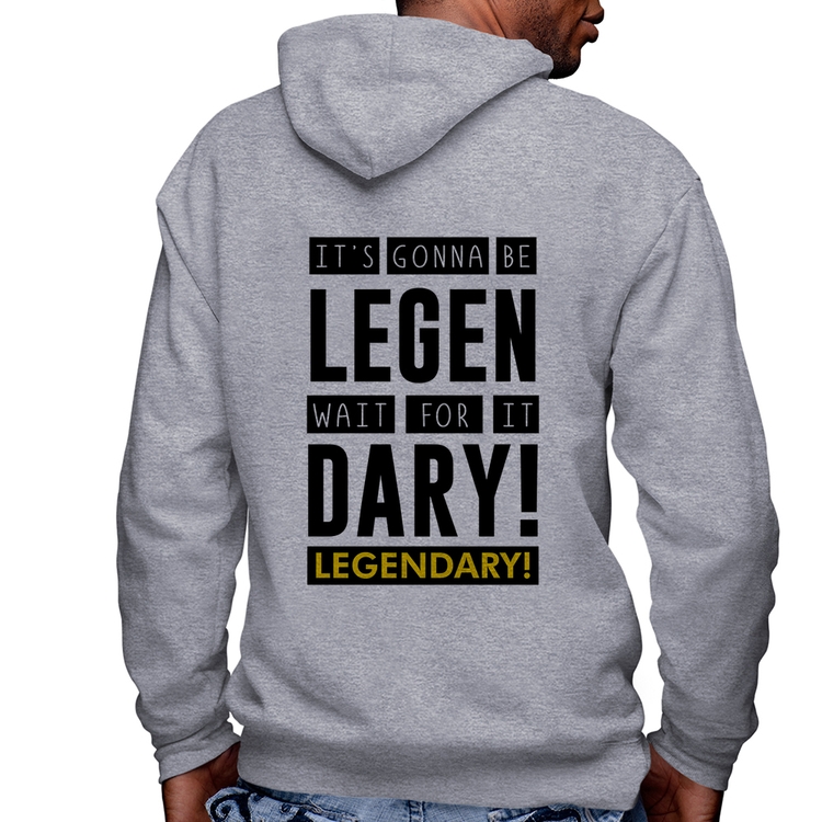 Blusa Moletom It's gonna be Legendary Masculina com Capuz e Zíper - Mescla