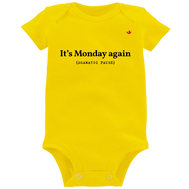 Body Bebê It's Monday again - Amarelo