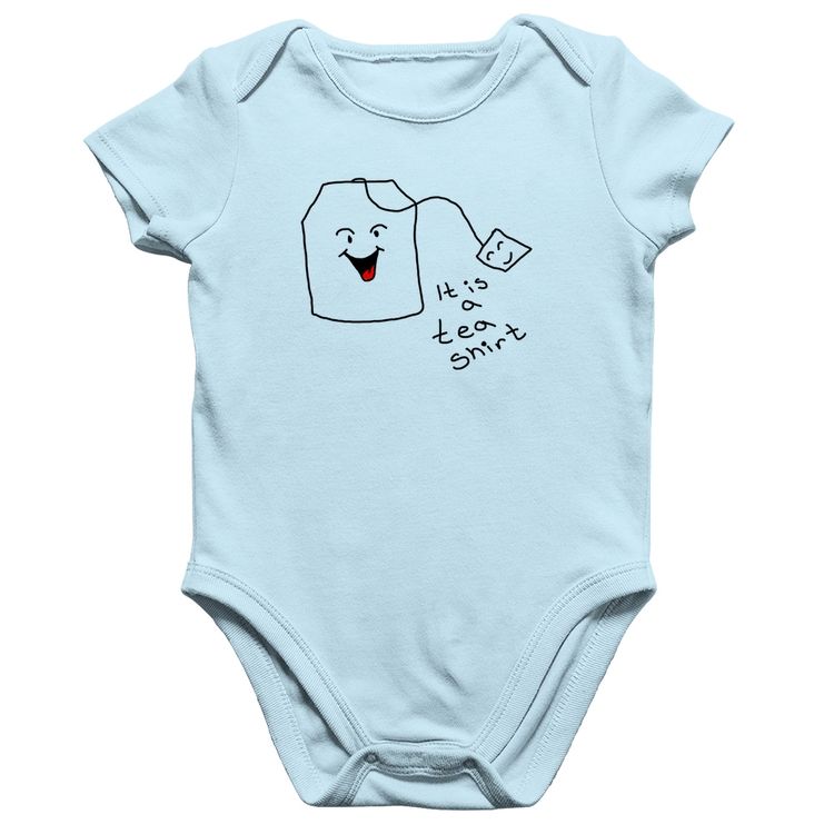 Body Bebê Algodão Its A Tea Shirt - Azul Bebê