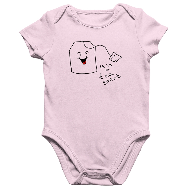 Body Bebê Algodão Its A Tea Shirt - Rosa Bebê