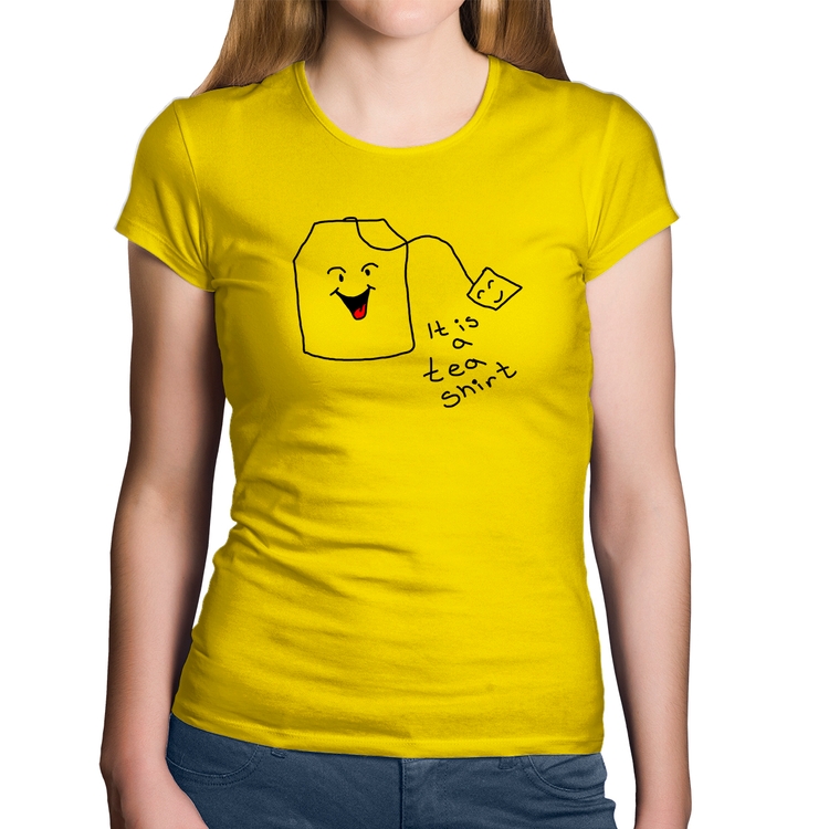 Baby Look Algodão Its A Tea Shirt - Amarela
