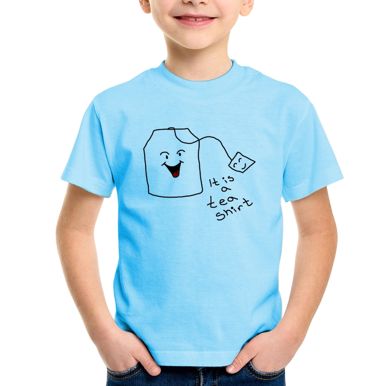 Camiseta Infantil Its A Tea Shirt - Azul Bebê