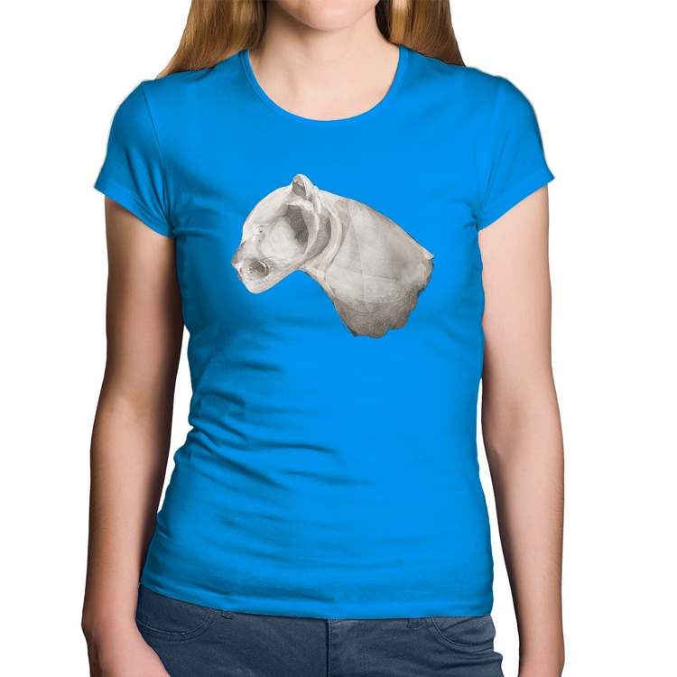 Baby Look Algodão Jaguar - Azul