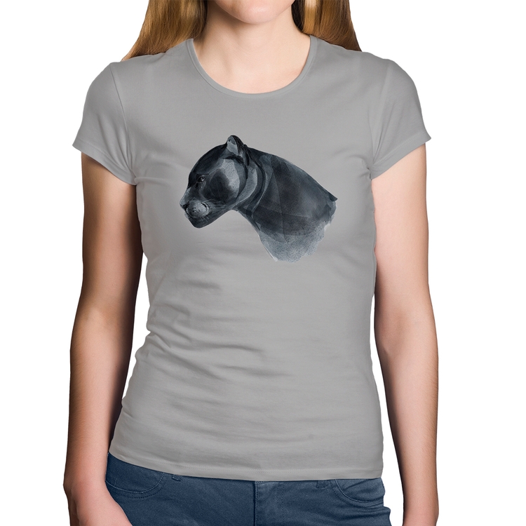 Baby Look Algodão Jaguar - Cinza