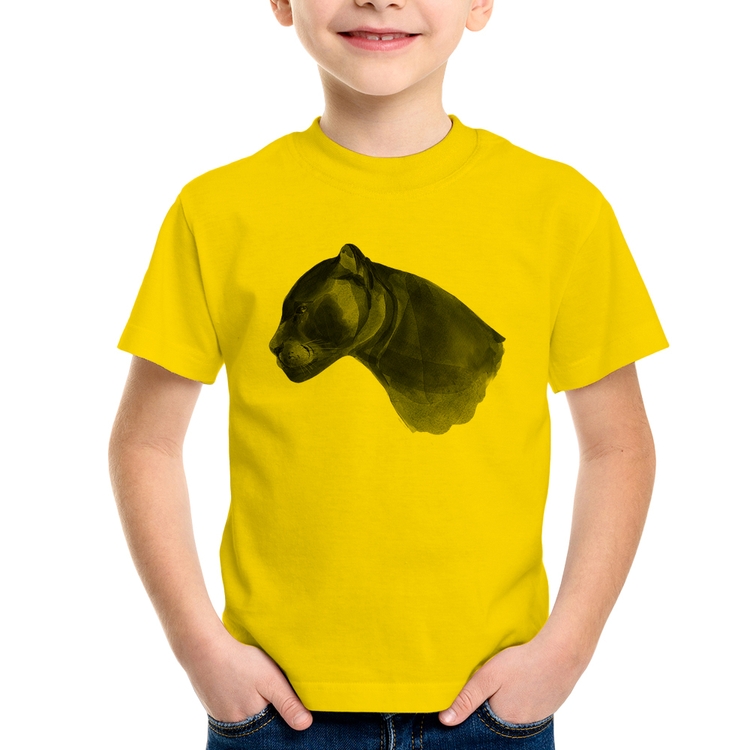 Camiseta Infantil Jaguar - Amarela