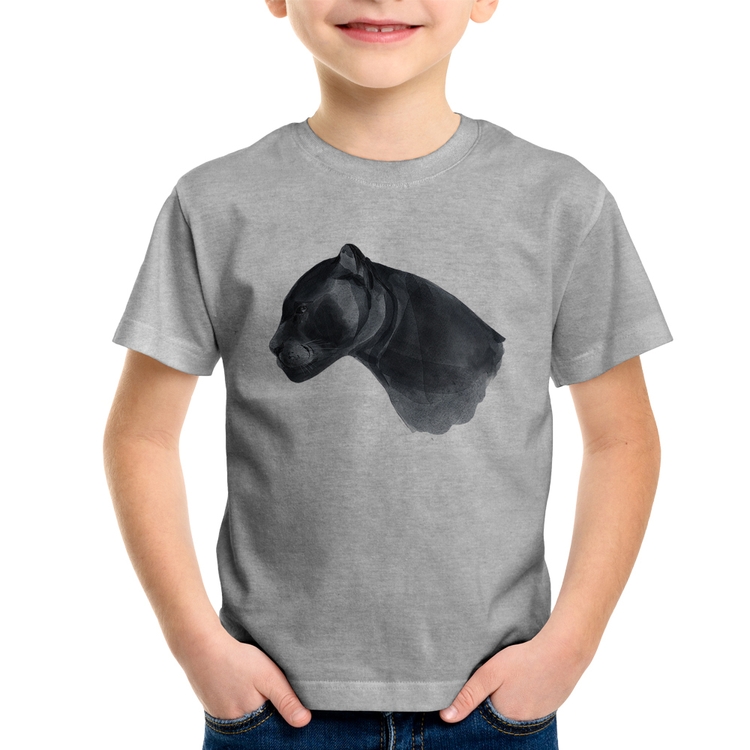 Camiseta Infantil Jaguar - Cinza