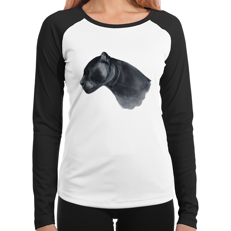Baby Look Raglan Jaguar Manga Longa