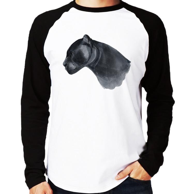 Camiseta Raglan Jaguar Manga Longa