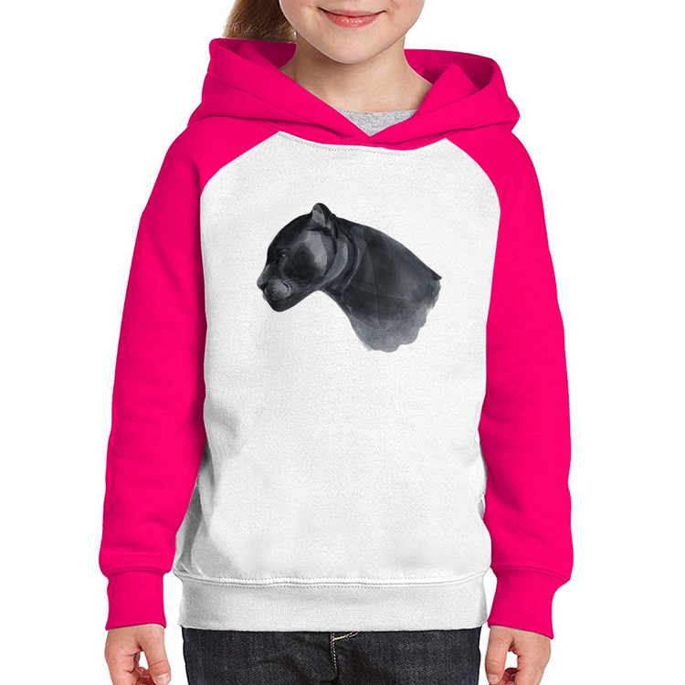 Moletom Infantil Jaguar - Branco/Rosa