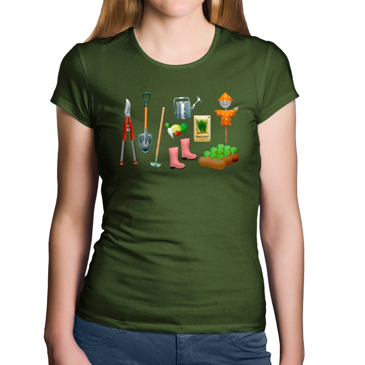 Baby Look Algodão Jardinagem Paisagista - Musgo