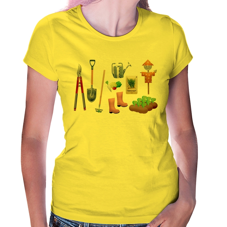 Baby Look Jardinagem Paisagista - Amarela