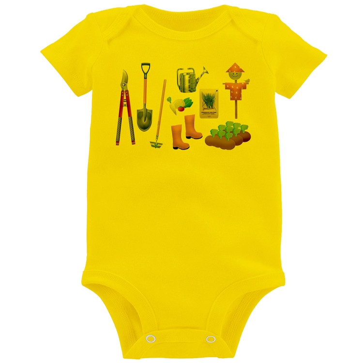 Body Bebê Jardinagem Paisagista - Amarelo