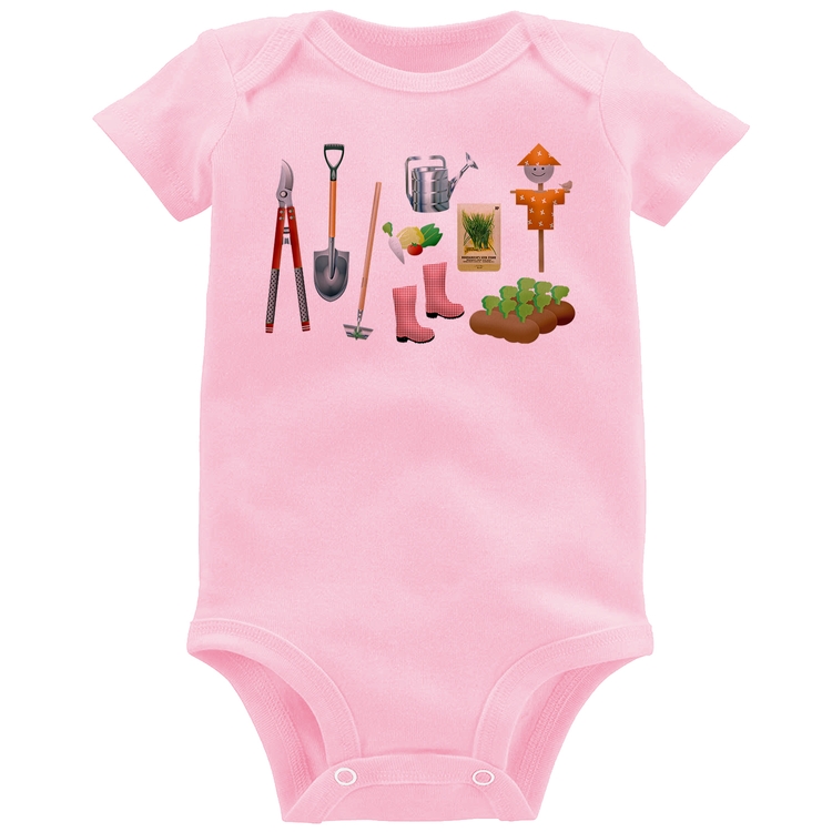 Body Bebê Jardinagem Paisagista - Rosa Bebê