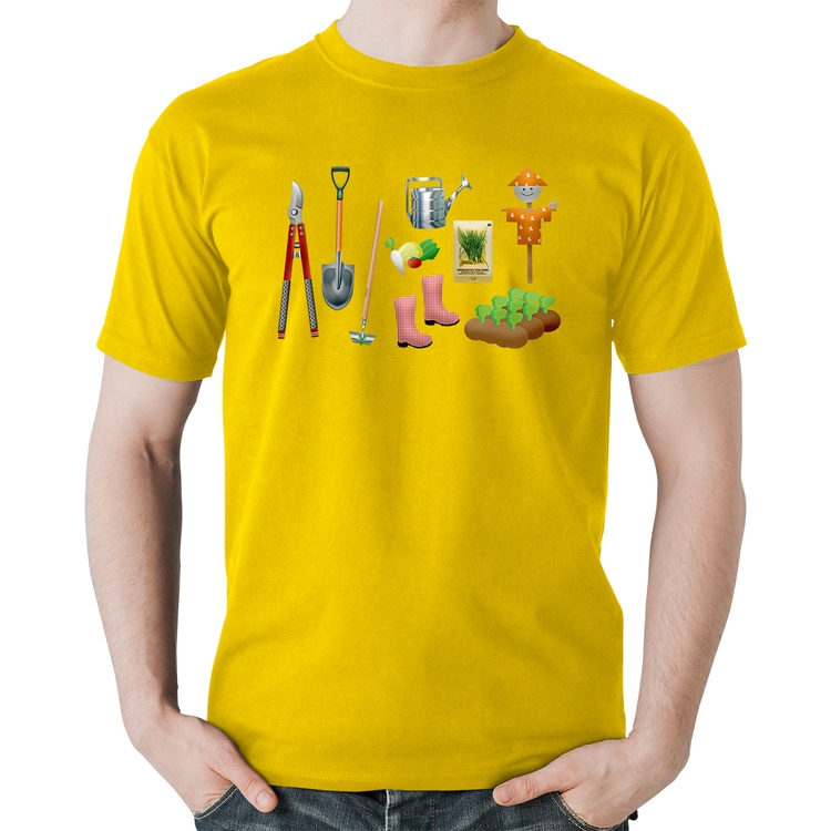 Camiseta Algodão Jardinagem Paisagista - Amarela