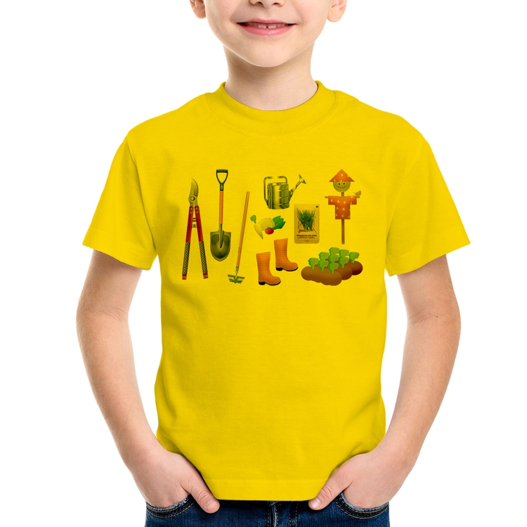 Camiseta Infantil Jardinagem Paisagista - Amarela