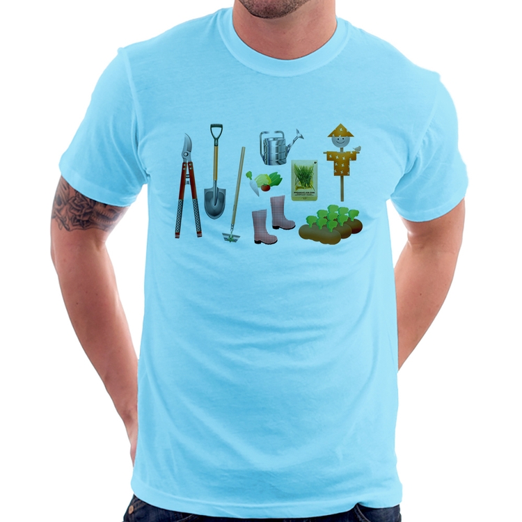 Camiseta Jardinagem Paisagista - Azul Bebê