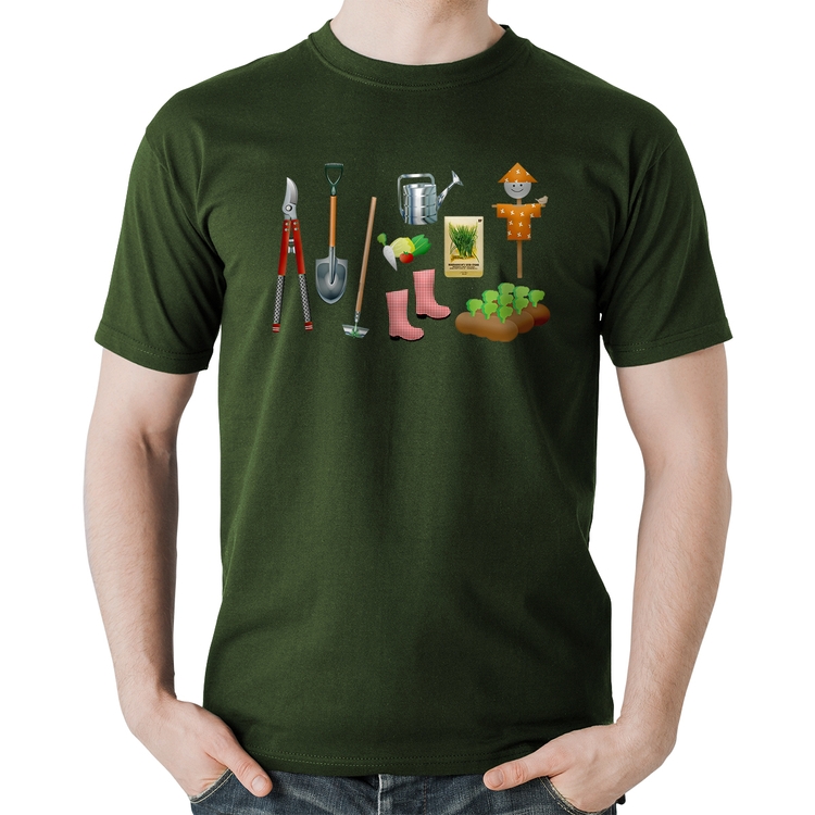 Camiseta Algodão Jardinagem Paisagista - Musgo