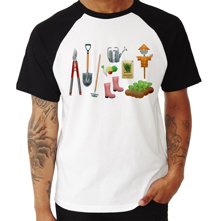 Camiseta Raglan Jardinagem Paisagista