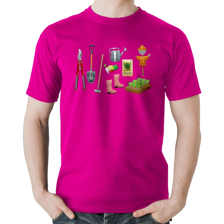 Camiseta Algodão Jardinagem Paisagista - Rosa
