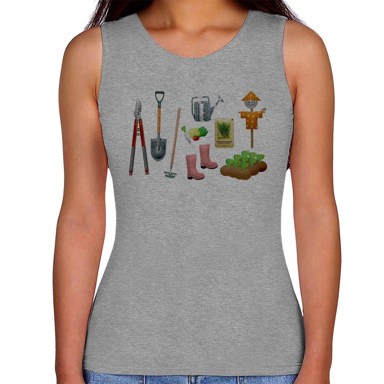 Regata Feminina Jardinagem Paisagista - Cinza