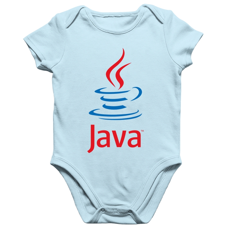 Body Bebê Algodão Java Café - Azul Bebê