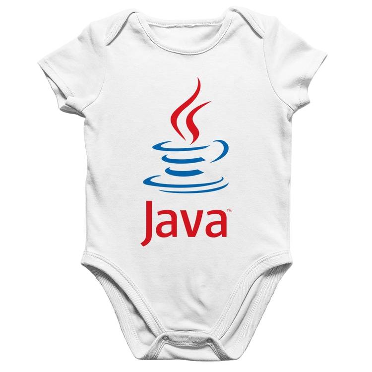 Body Bebê Algodão Java Café - Branco