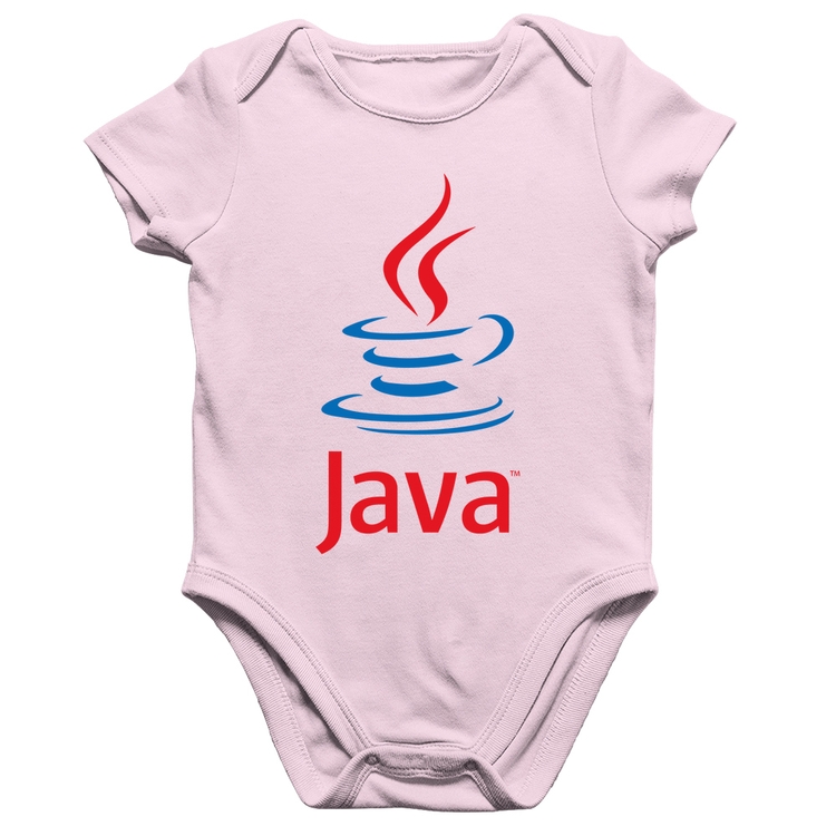 Body Bebê Algodão Java Café - Rosa Bebê