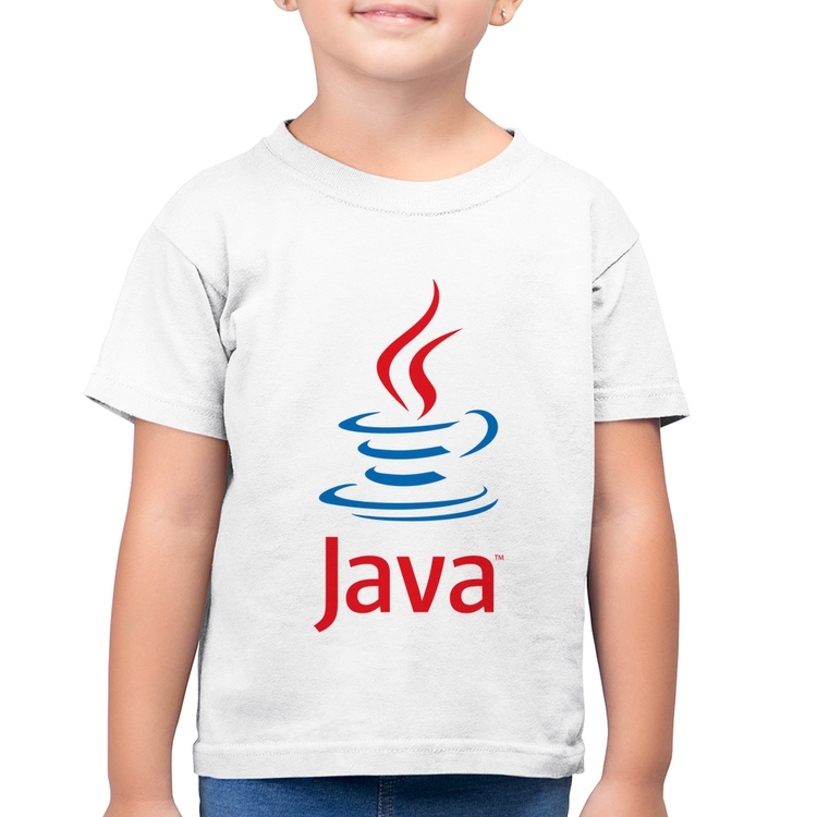 Camiseta Algodão Infantil Java Café - Branca