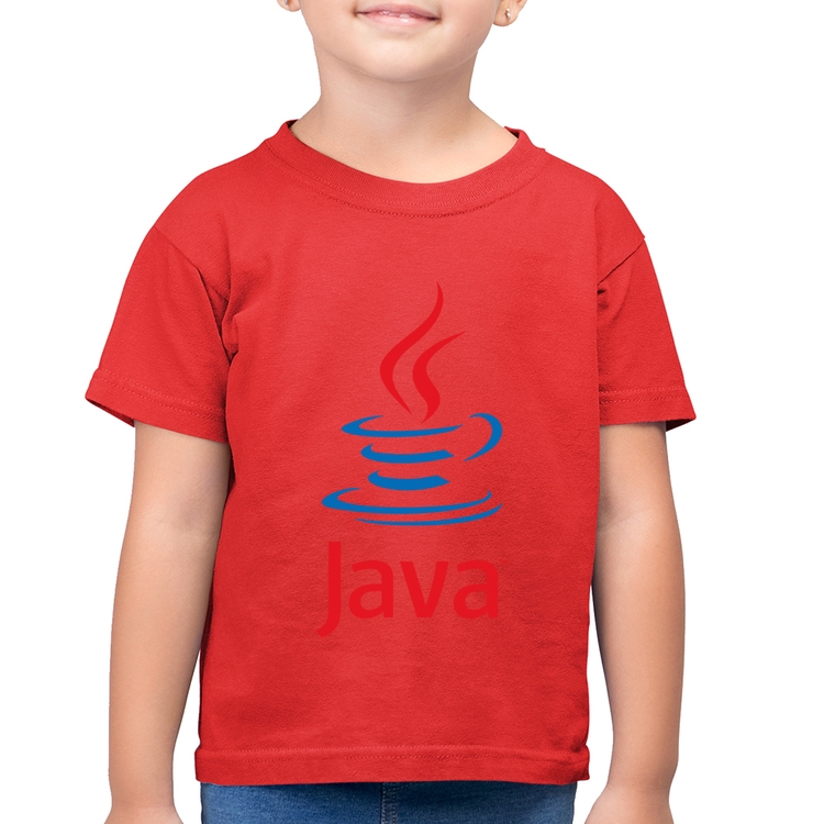 Camiseta Algodão Infantil Java Café - Vermelha