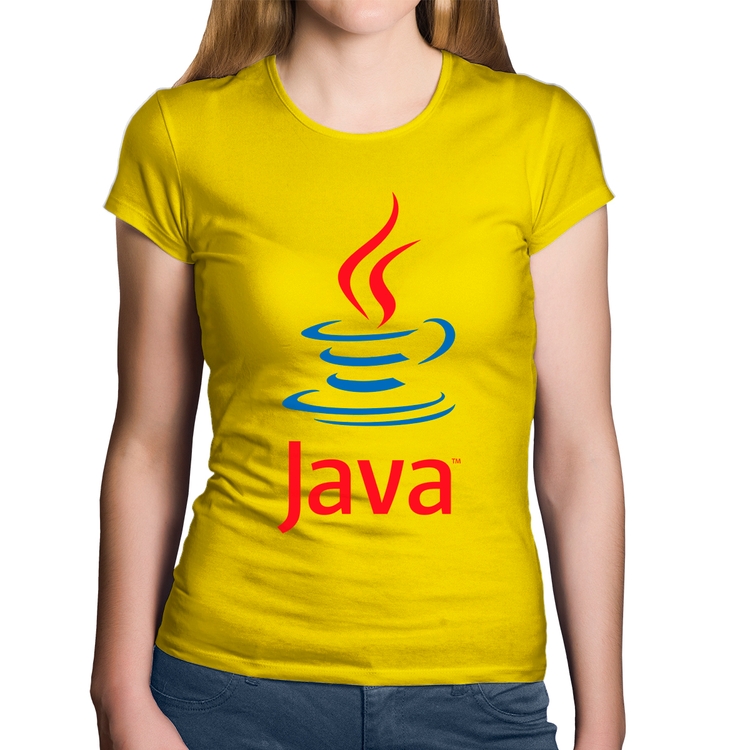 Baby Look Algodão Java Café - Amarela