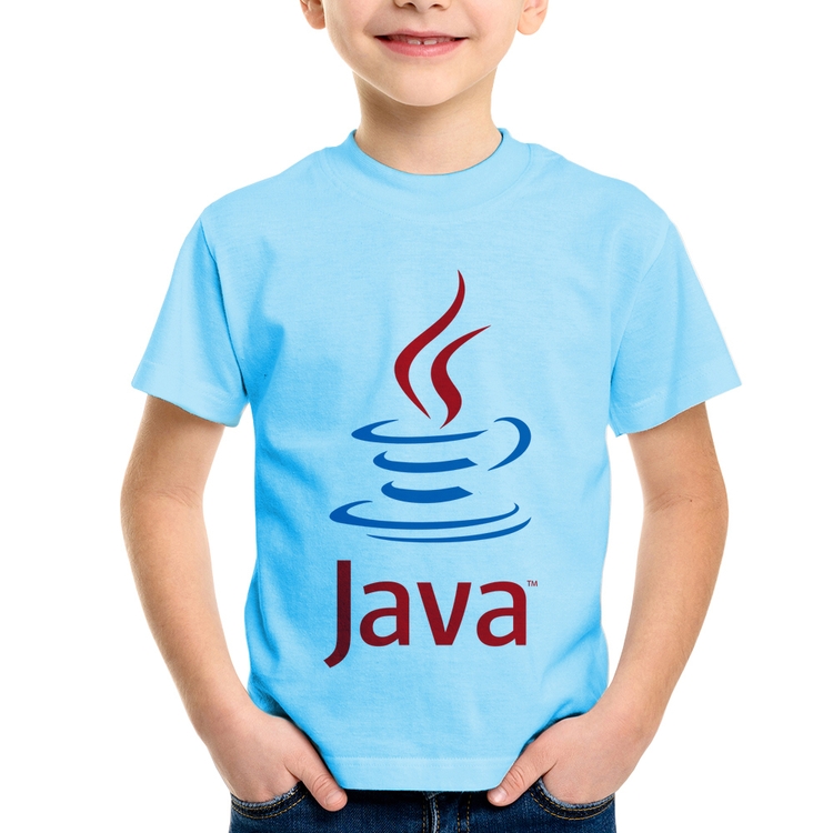 Camiseta Infantil Java Café - Azul Bebê