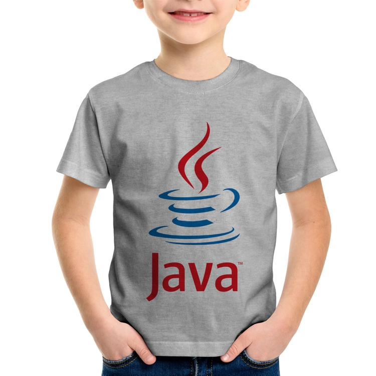 Camiseta Infantil Java Café - Cinza