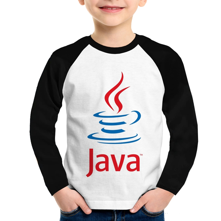 Camiseta Raglan Infantil Java Café Manga Longa