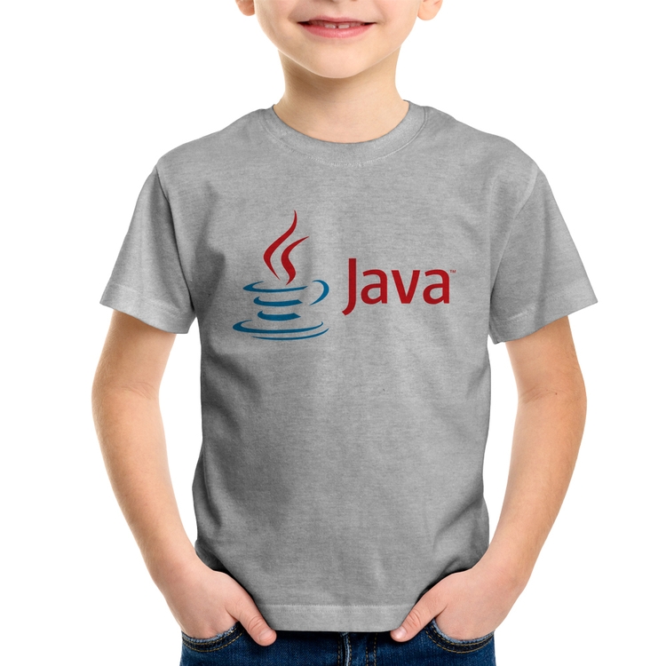 Camiseta Infantil Java - Cinza