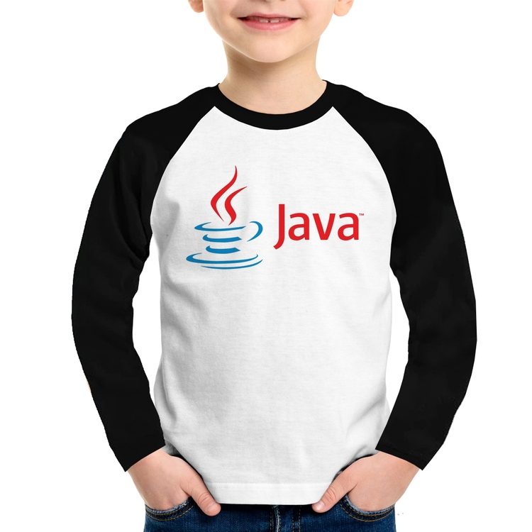Camiseta Raglan Infantil Java Manga Longa