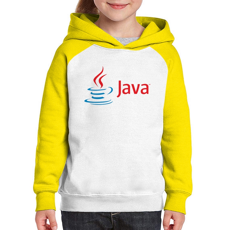 Moletom Infantil Java - Branco/Amarelo