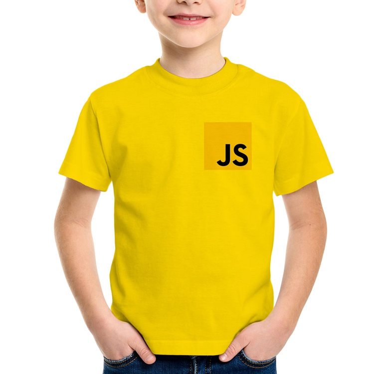 Camiseta Infantil JavaScript - Amarela