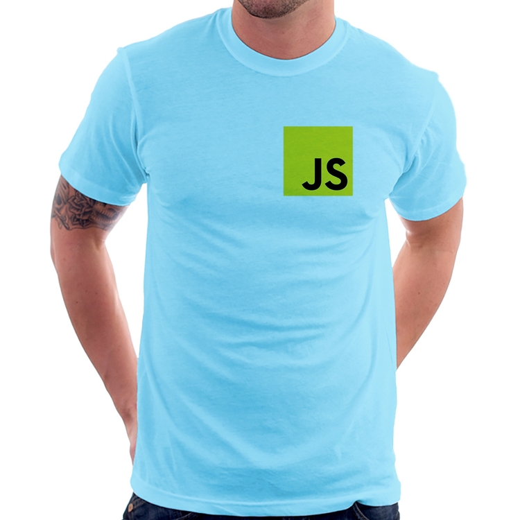 Camiseta JavaScript - Azul Bebê
