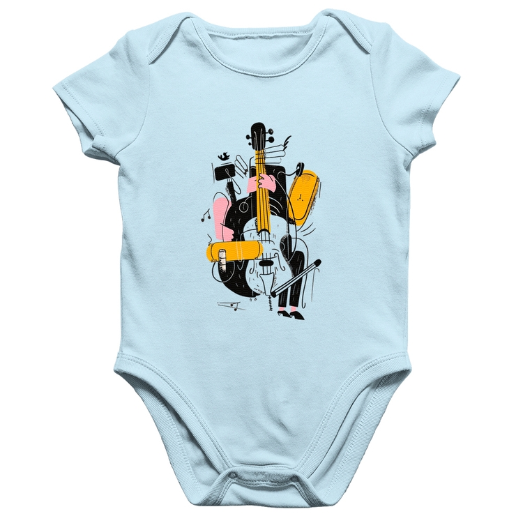 Body Bebê Algodão Jazzy Bass - Azul Bebê