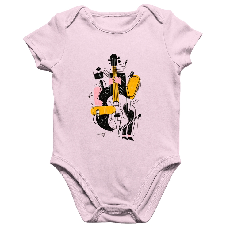 Body Bebê Algodão Jazzy Bass - Rosa Bebê