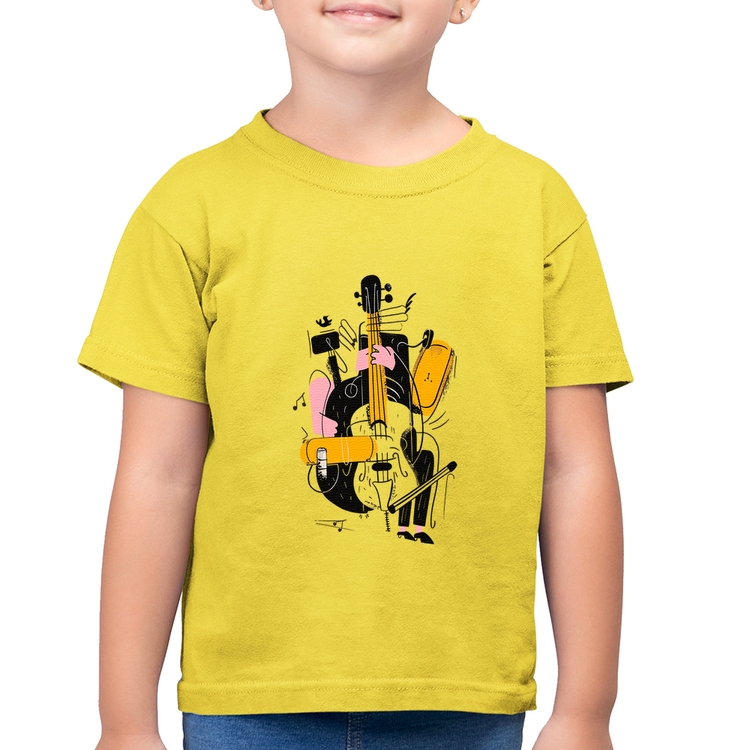 Camiseta Algodão Infantil Jazzy Bass - Amarelo Canário
