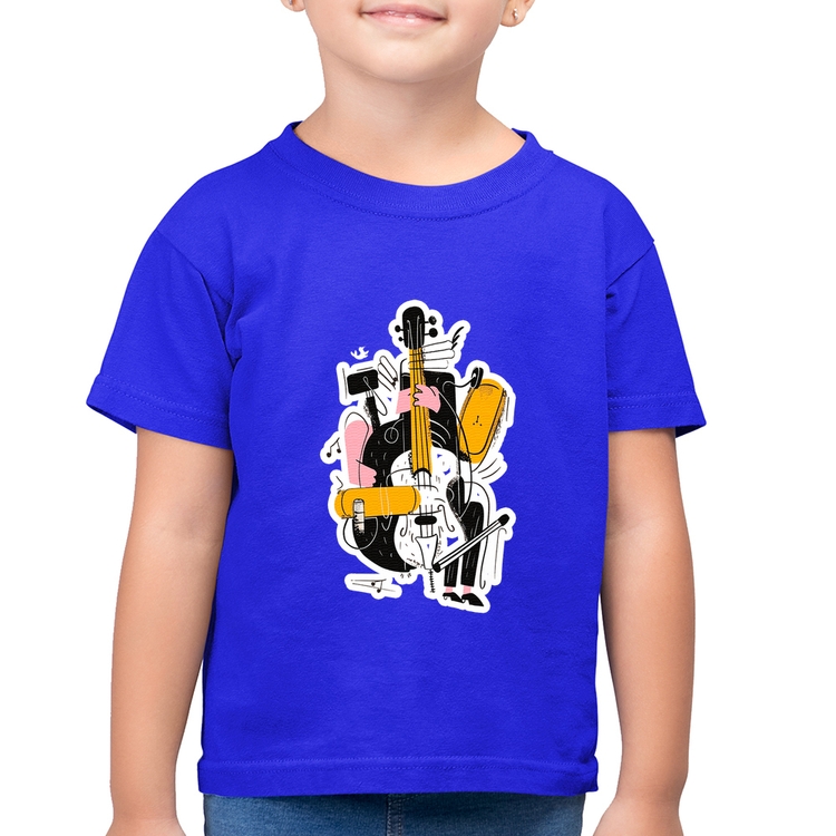 Camiseta Algodão Infantil Jazzy Bass - Azul Royal