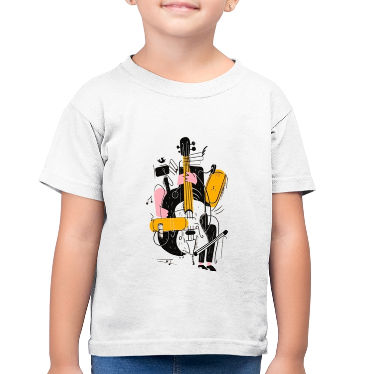 Camiseta Algodão Infantil Jazzy Bass - Branca