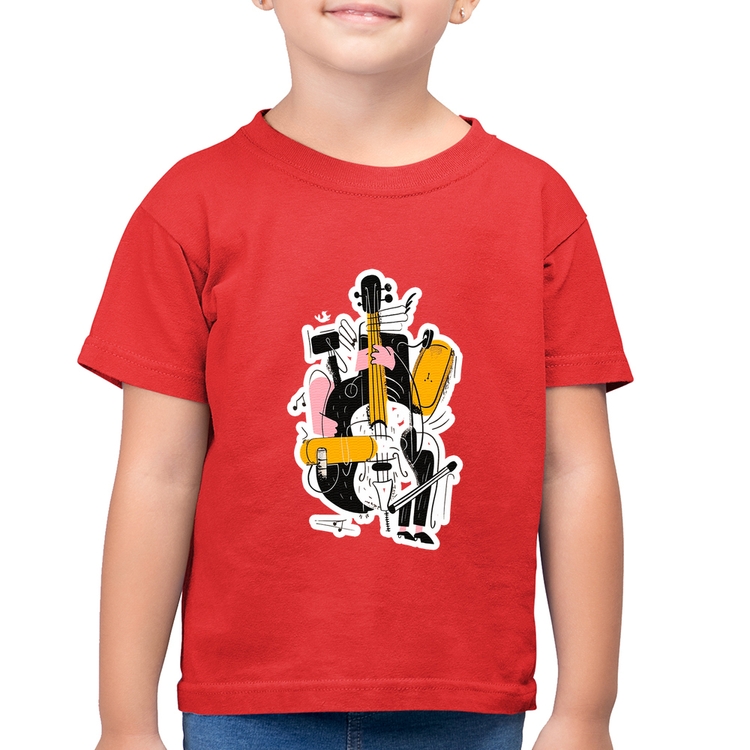 Camiseta Algodão Infantil Jazzy Bass - Vermelha