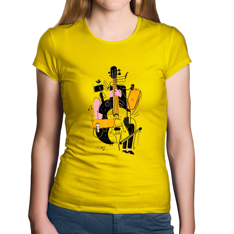 Baby Look Algodão Jazzy Bass - Amarela