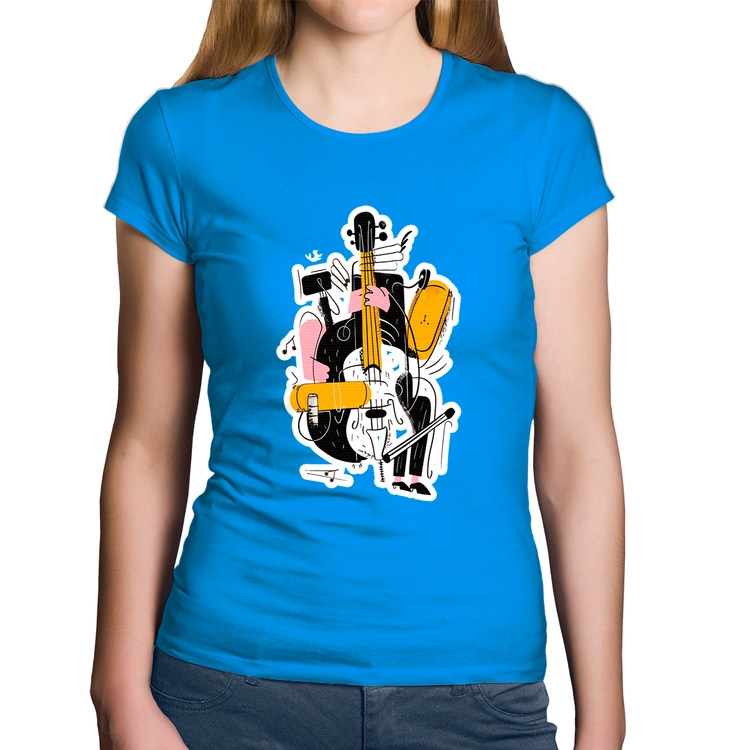 Baby Look Algodão Jazzy Bass - Azul