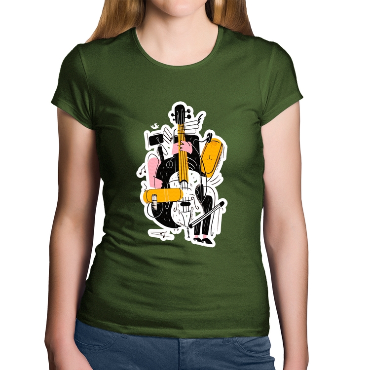 Baby Look Algodão Jazzy Bass - Musgo