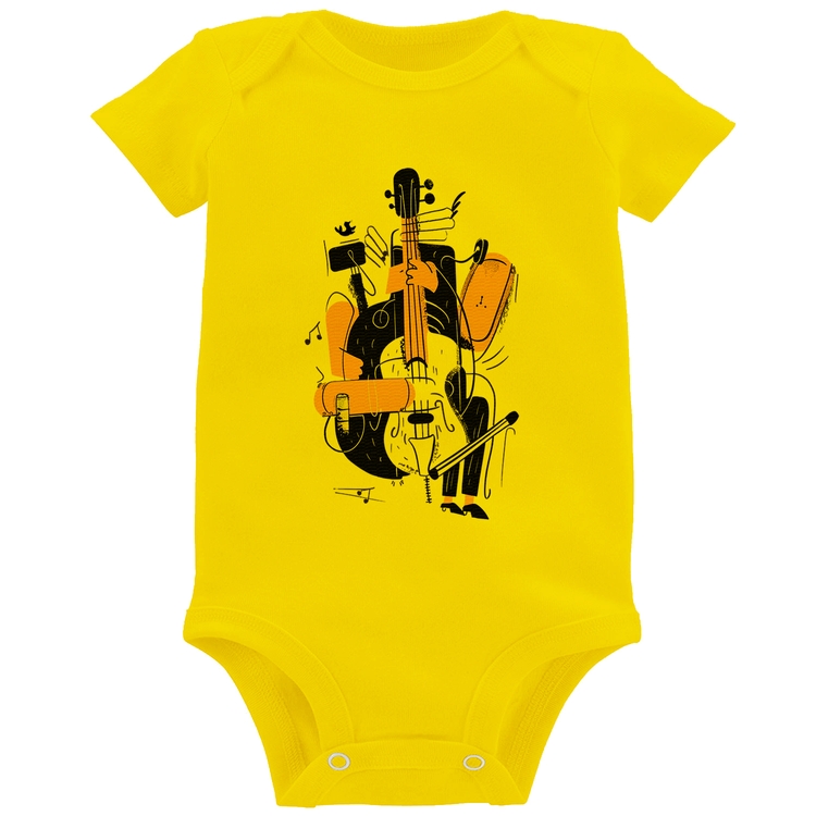 Body Bebê Jazzy Bass - Amarelo