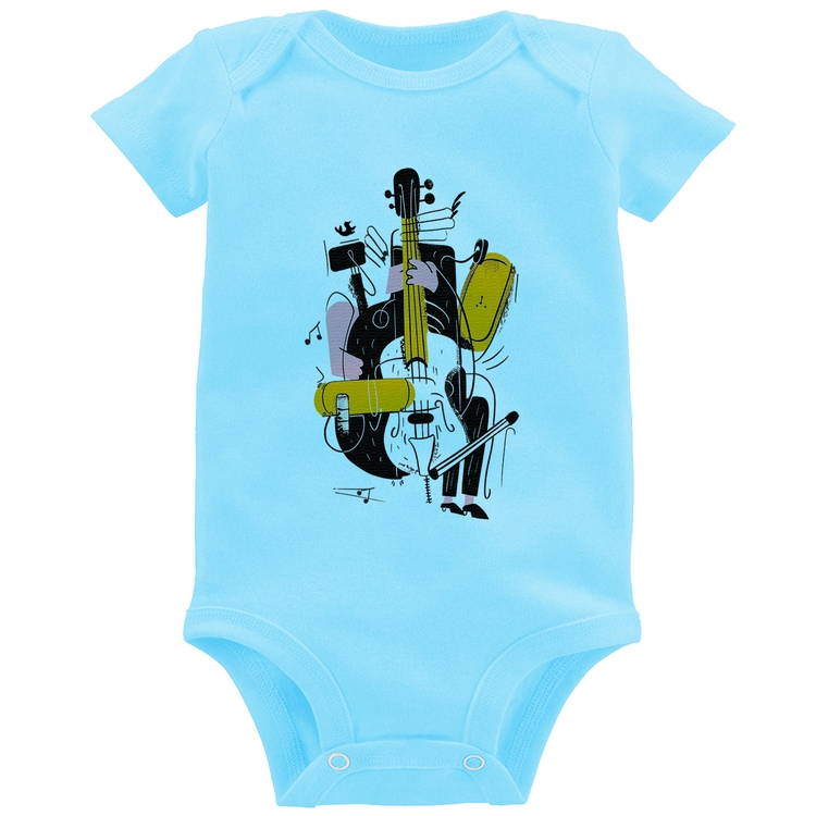 Body Bebê Jazzy Bass - Azul Bebê