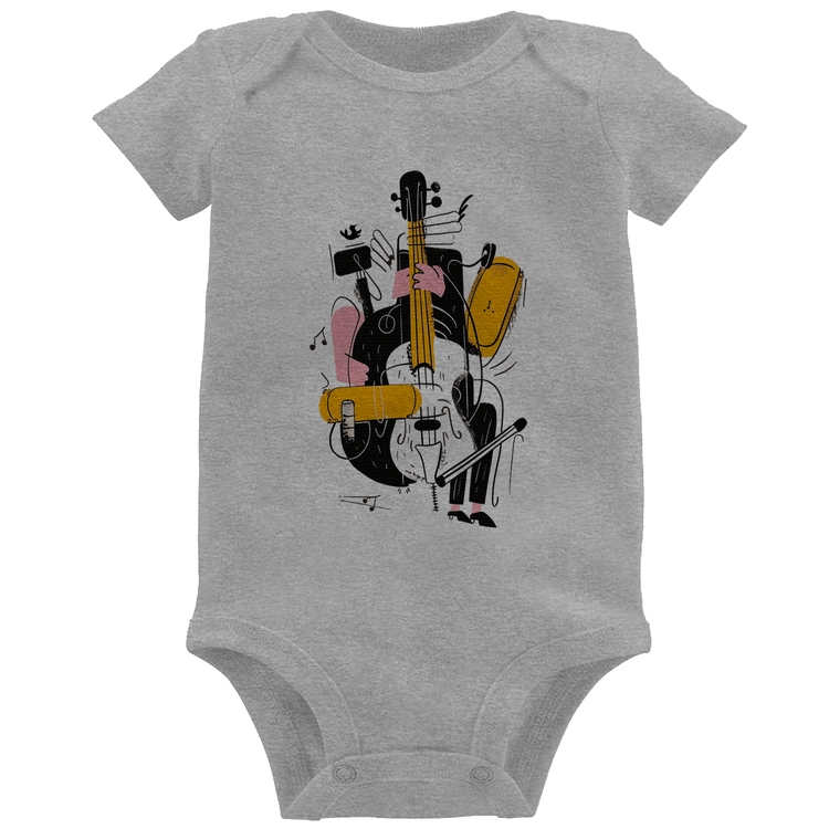 Body Bebê Jazzy Bass - Cinza